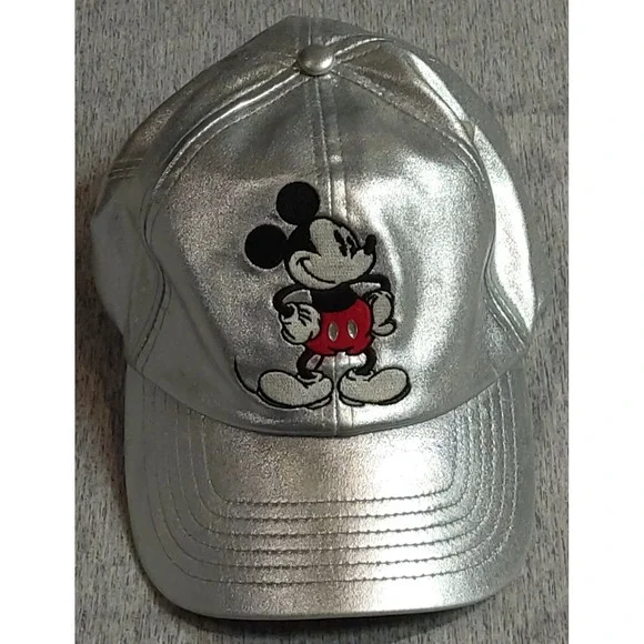 Disney Parks Mickey Mouse Silver baseball hat w/ 2 jewels on red shorts - Picture 2 of 8